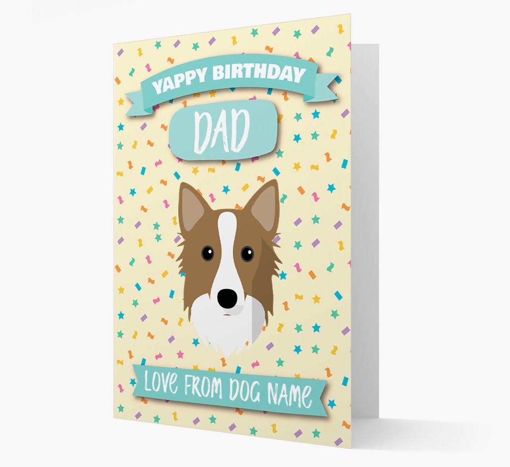 Personalised Card 'Yappy Birthday Dad' with {breedCommonName} Icon