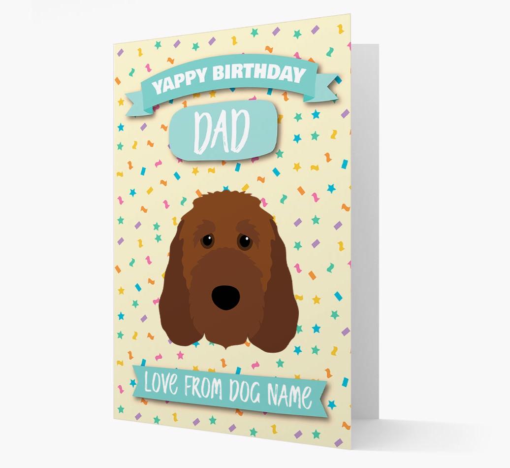 Personalised Card 'Yappy Birthday Dad' with {breedCommonName} Icon