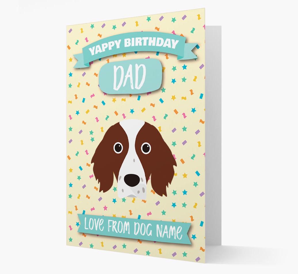 Personalised Card 'Yappy Birthday Dad' with {breedCommonName} Icon