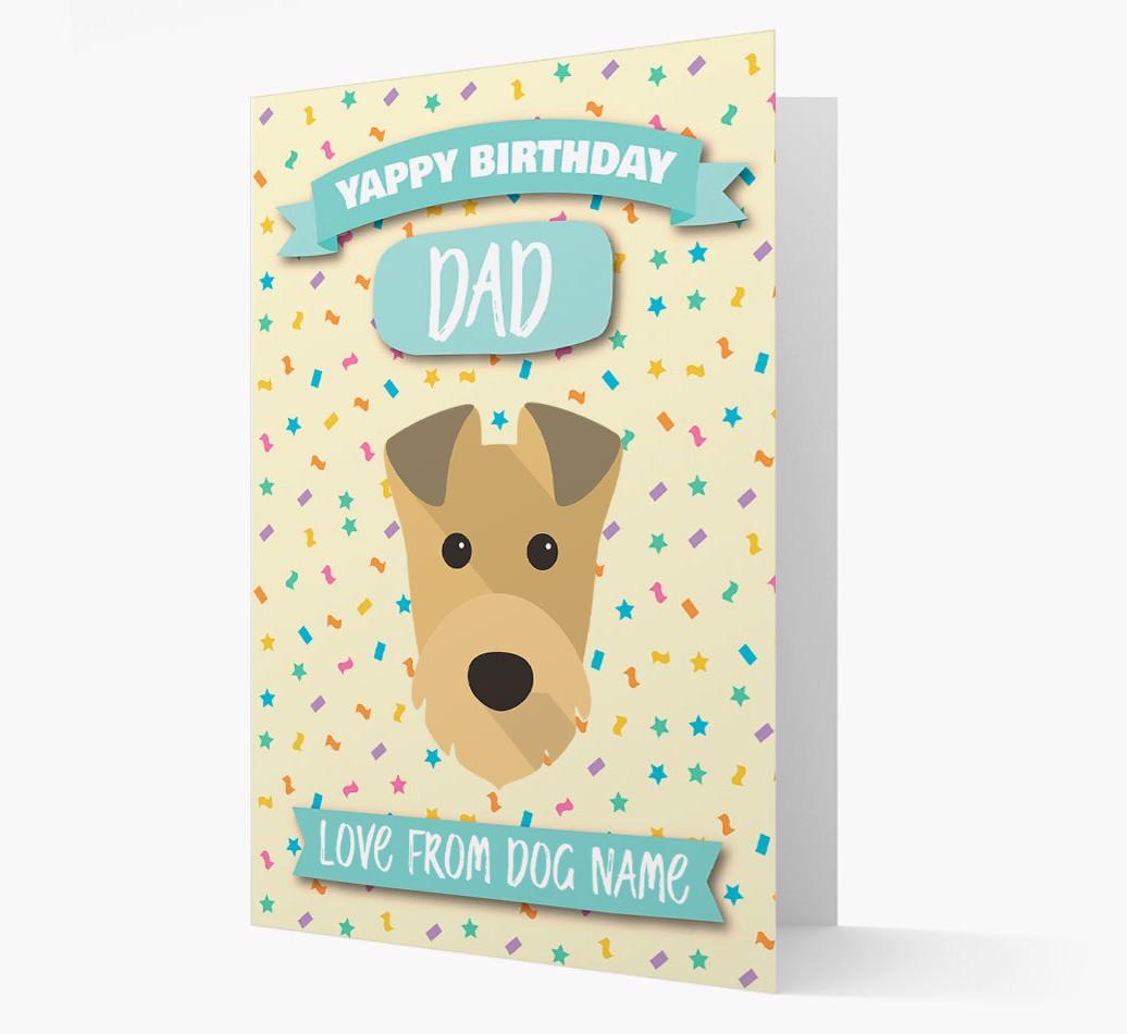 Personalised Card 'Yappy Birthday Dad' with {breedCommonName} Icon