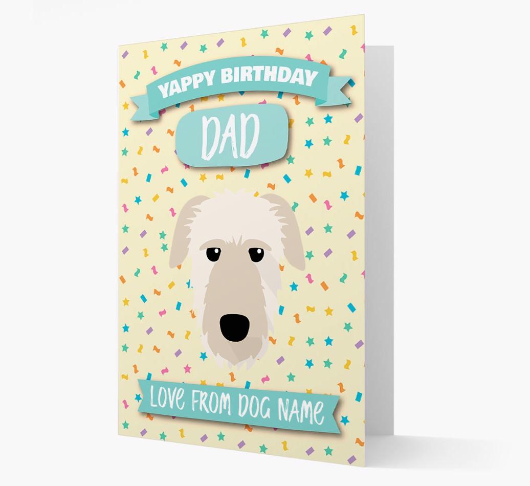 Personalised Card 'Yappy Birthday Dad' with {breedCommonName} Icon