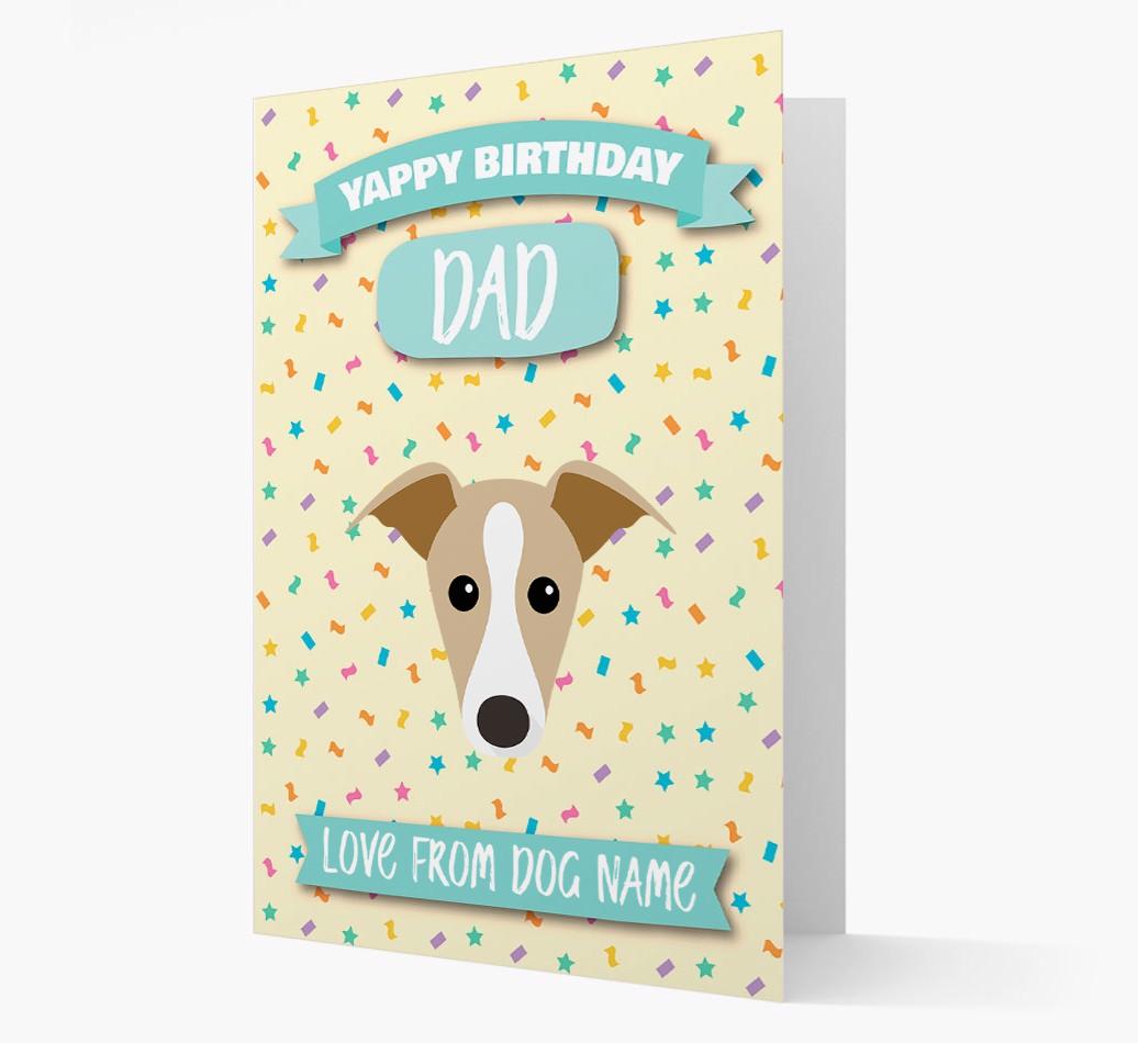 Personalised Card 'Yappy Birthday Dad' with {breedCommonName} Icon