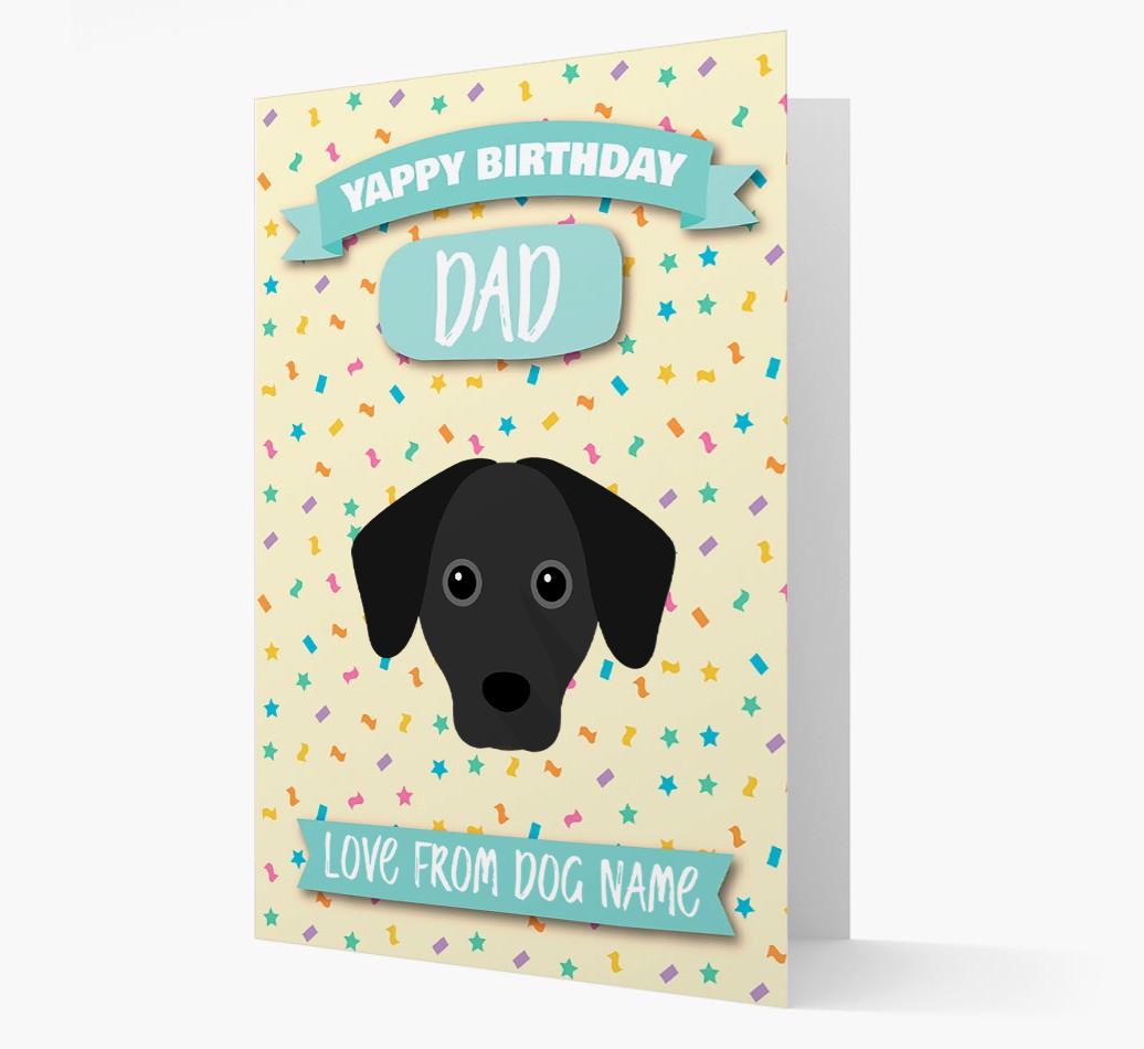 Personalised Card 'Yappy Birthday Dad' with {breedCommonName} Icon