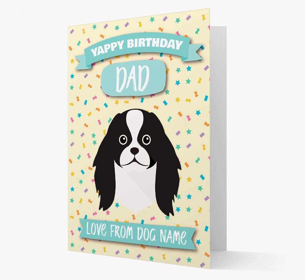 Personalised Card 'Yappy Birthday Dad' with {breedCommonName} Icon