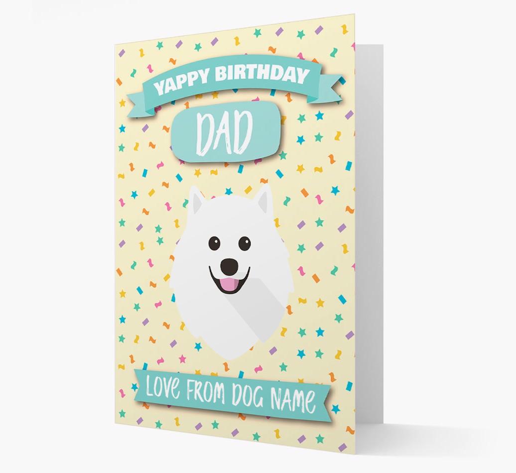 Personalised Card 'Yappy Birthday Dad' with {breedCommonName} Icon