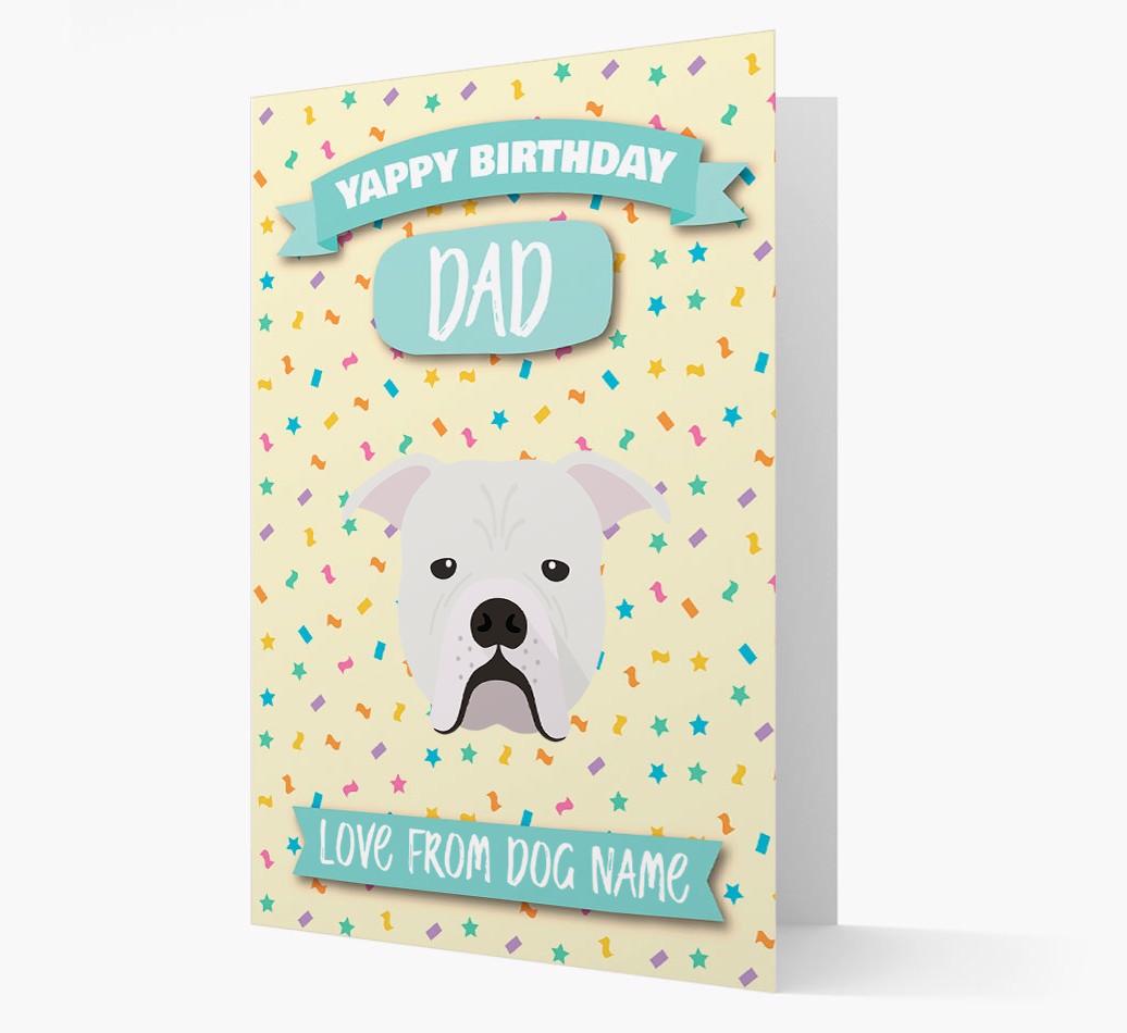 Personalised Card 'Yappy Birthday Dad' with {breedCommonName} Icon