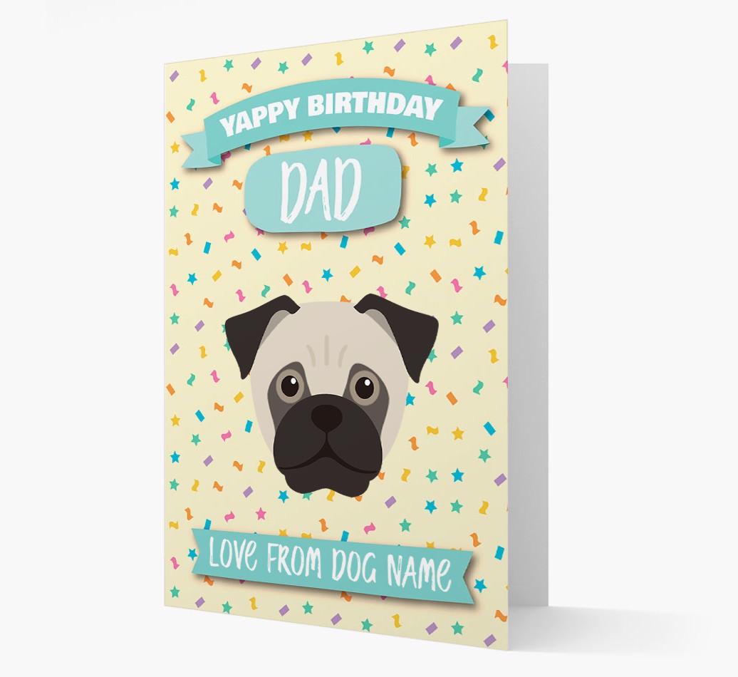 Personalised Card 'Yappy Birthday Dad' with {breedCommonName} Icon