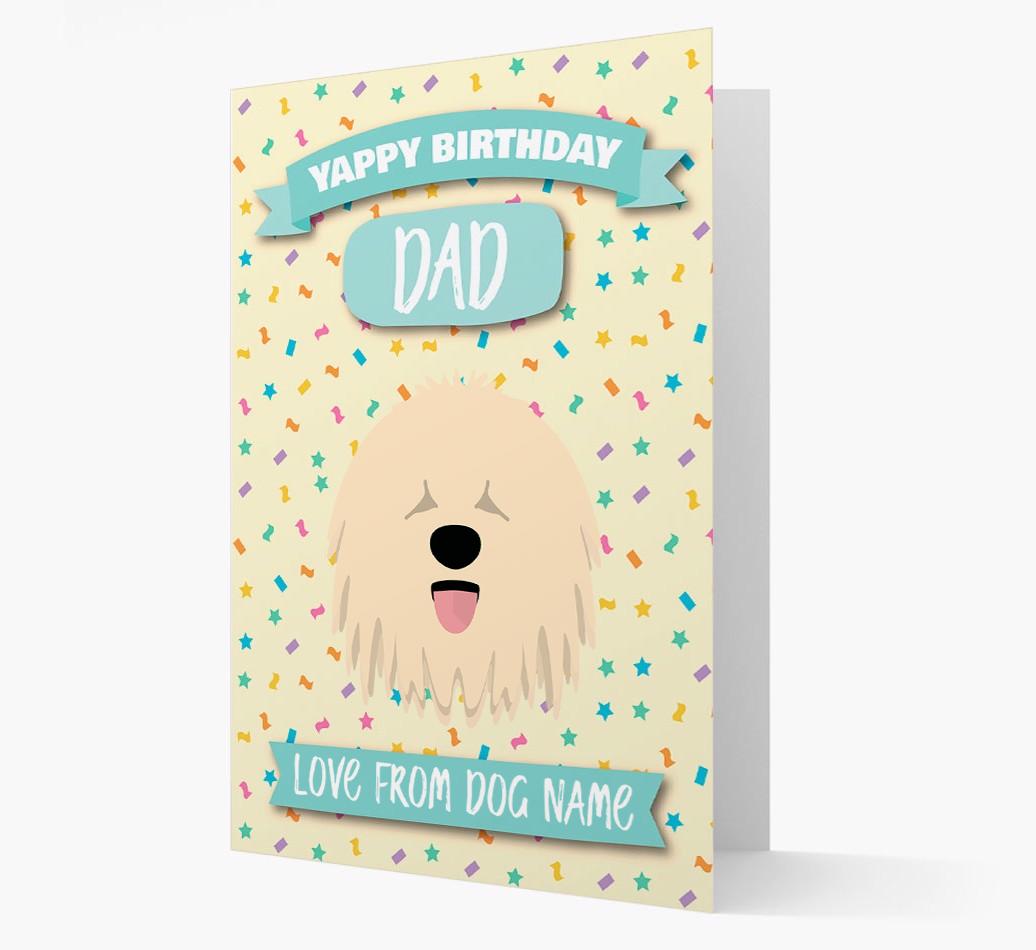 Personalised Card 'Yappy Birthday Dad' with {breedCommonName} Icon