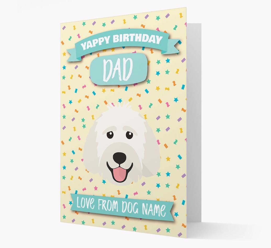 Personalised Card 'Yappy Birthday Dad' with {breedCommonName} Icon