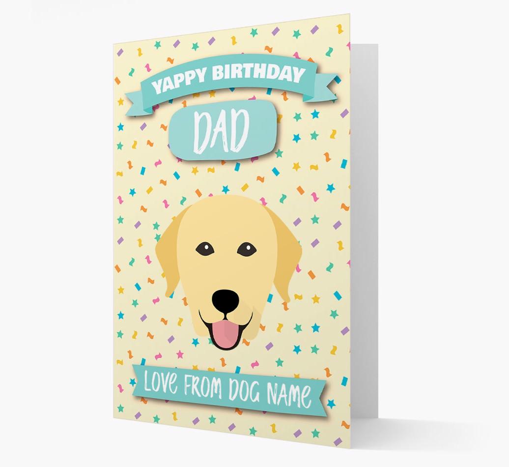 Personalised Card 'Yappy Birthday Dad' with {breedCommonName} Icon