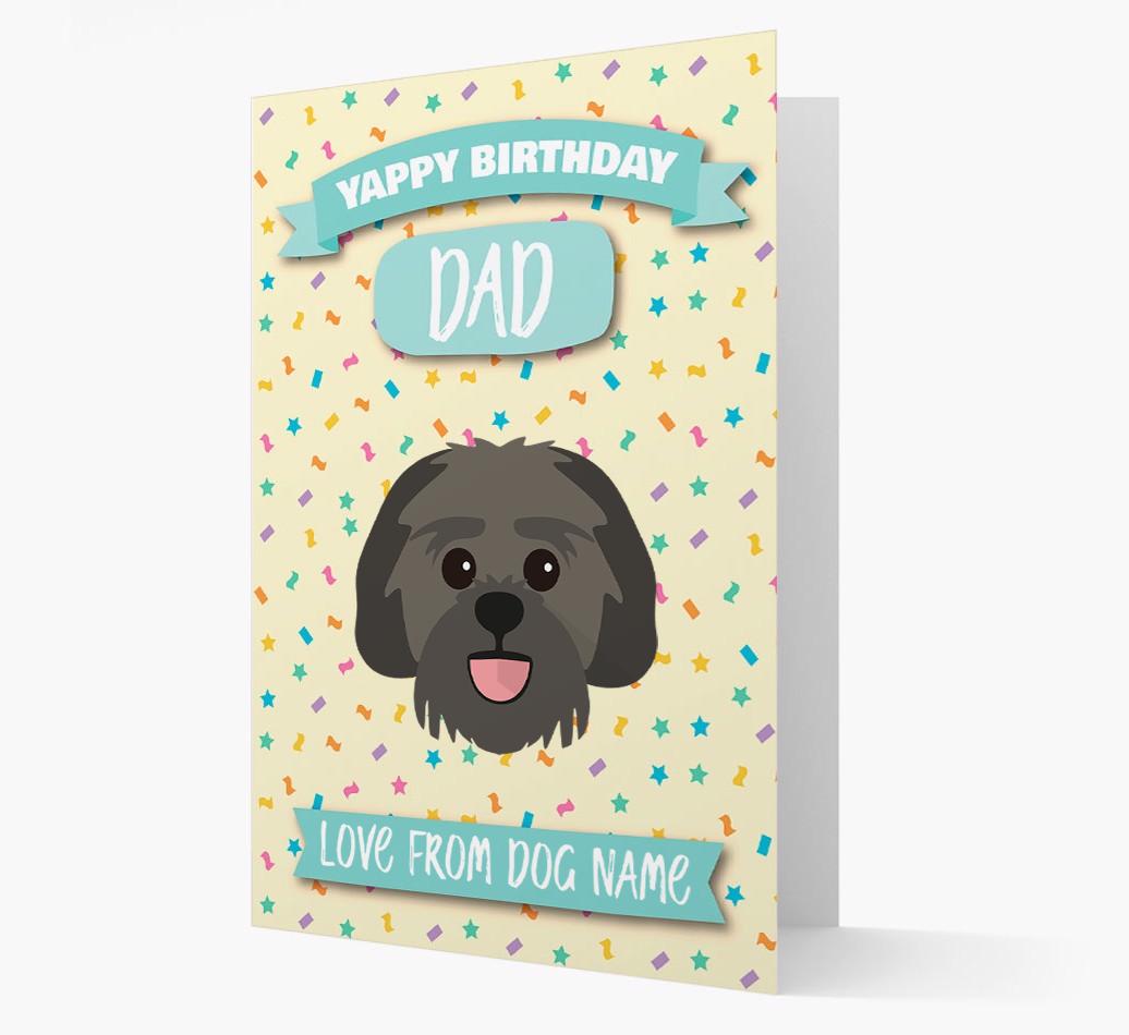 Personalised Card 'Yappy Birthday Dad' with {breedCommonName} Icon