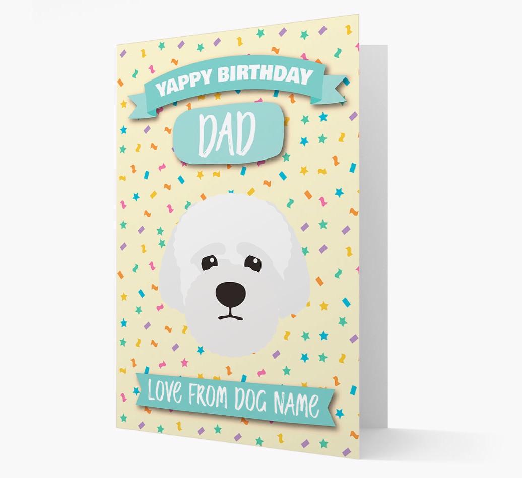 Personalised Card 'Yappy Birthday Dad' with {breedCommonName} Icon