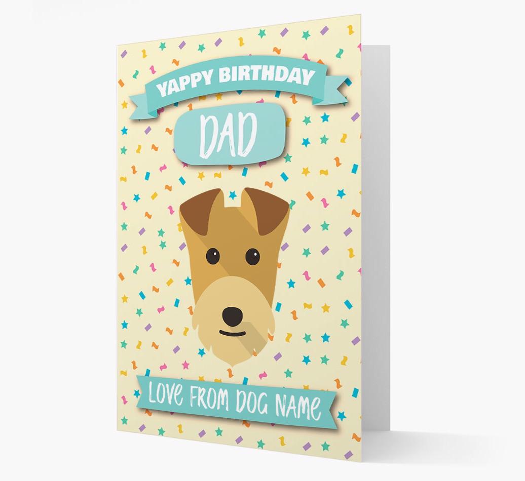 Personalised Card 'Yappy Birthday Dad' with {breedCommonName} Icon