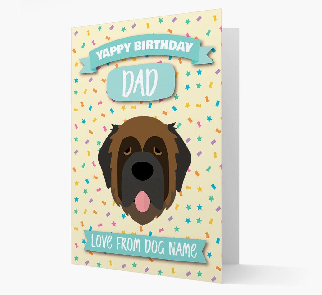 Personalised Card 'Yappy Birthday Dad' with {breedCommonName} Icon