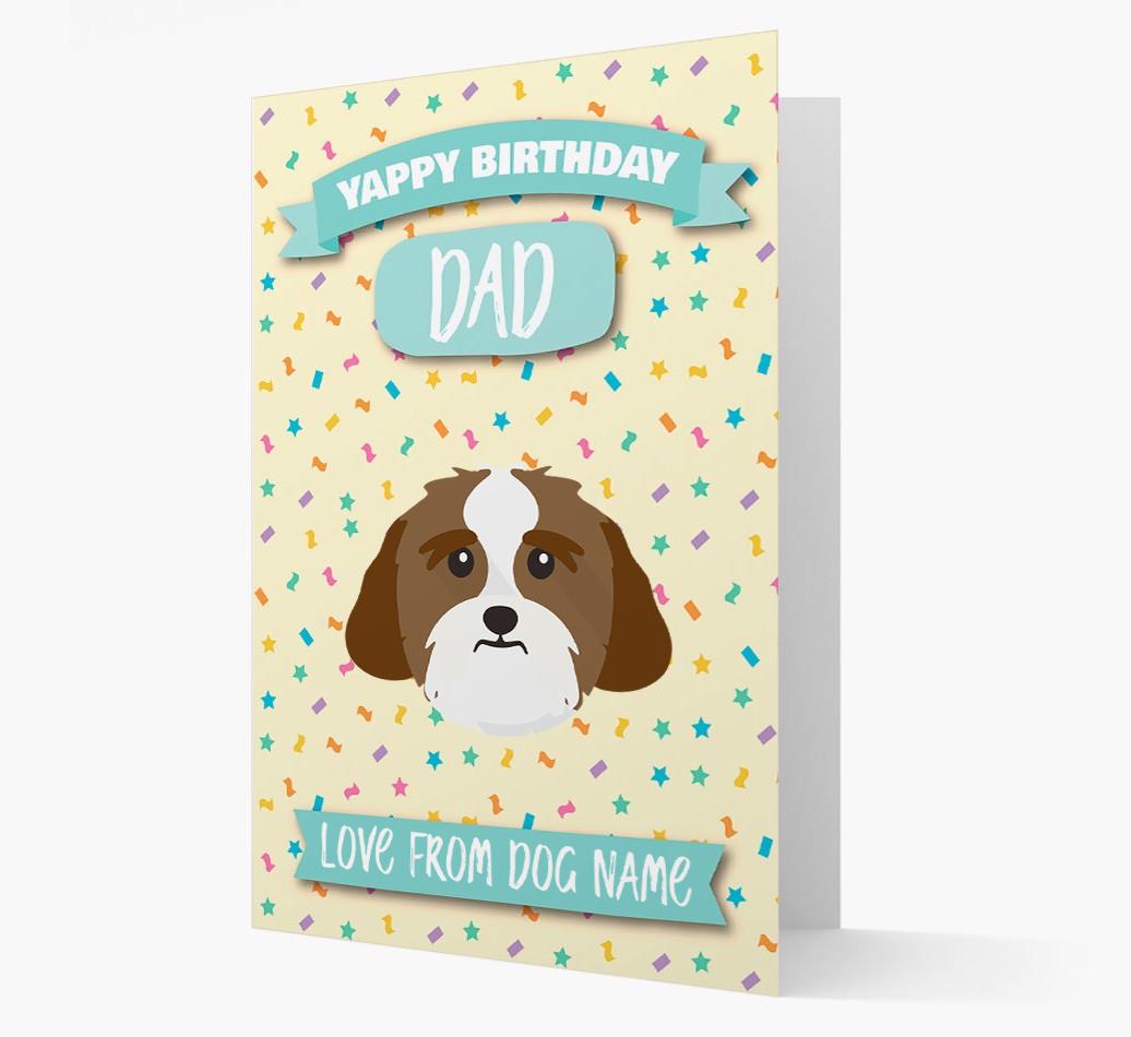 Personalised Card 'Yappy Birthday Dad' with {breedCommonName} Icon