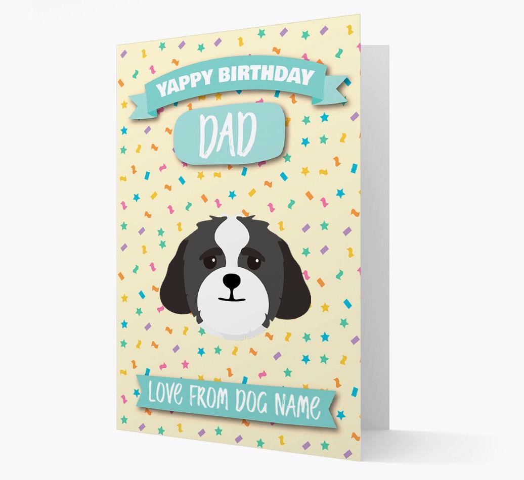 Personalised Card 'Yappy Birthday Dad' with {breedCommonName} Icon