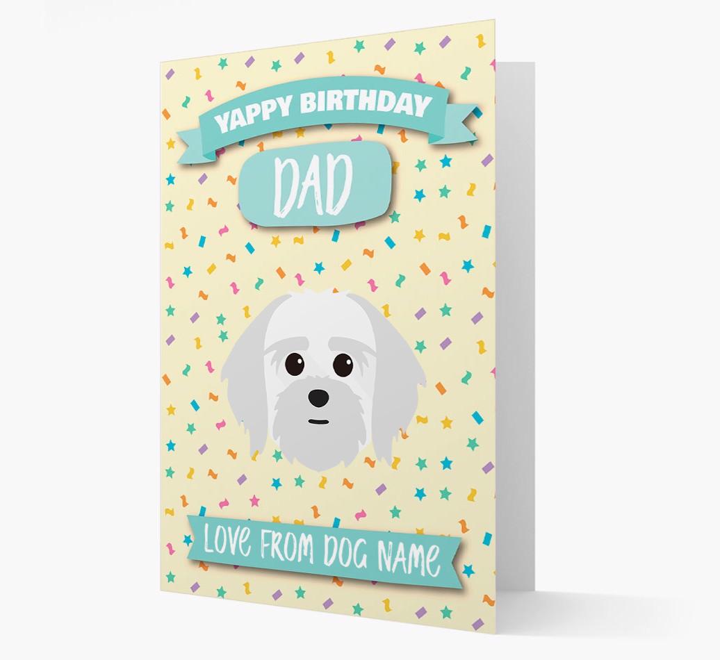 Personalised Card 'Yappy Birthday Dad' with {breedCommonName} Icon