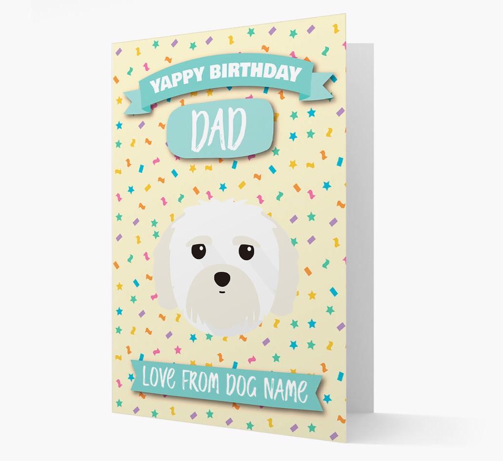 Personalised Card 'Yappy Birthday Dad' with {breedCommonName} Icon