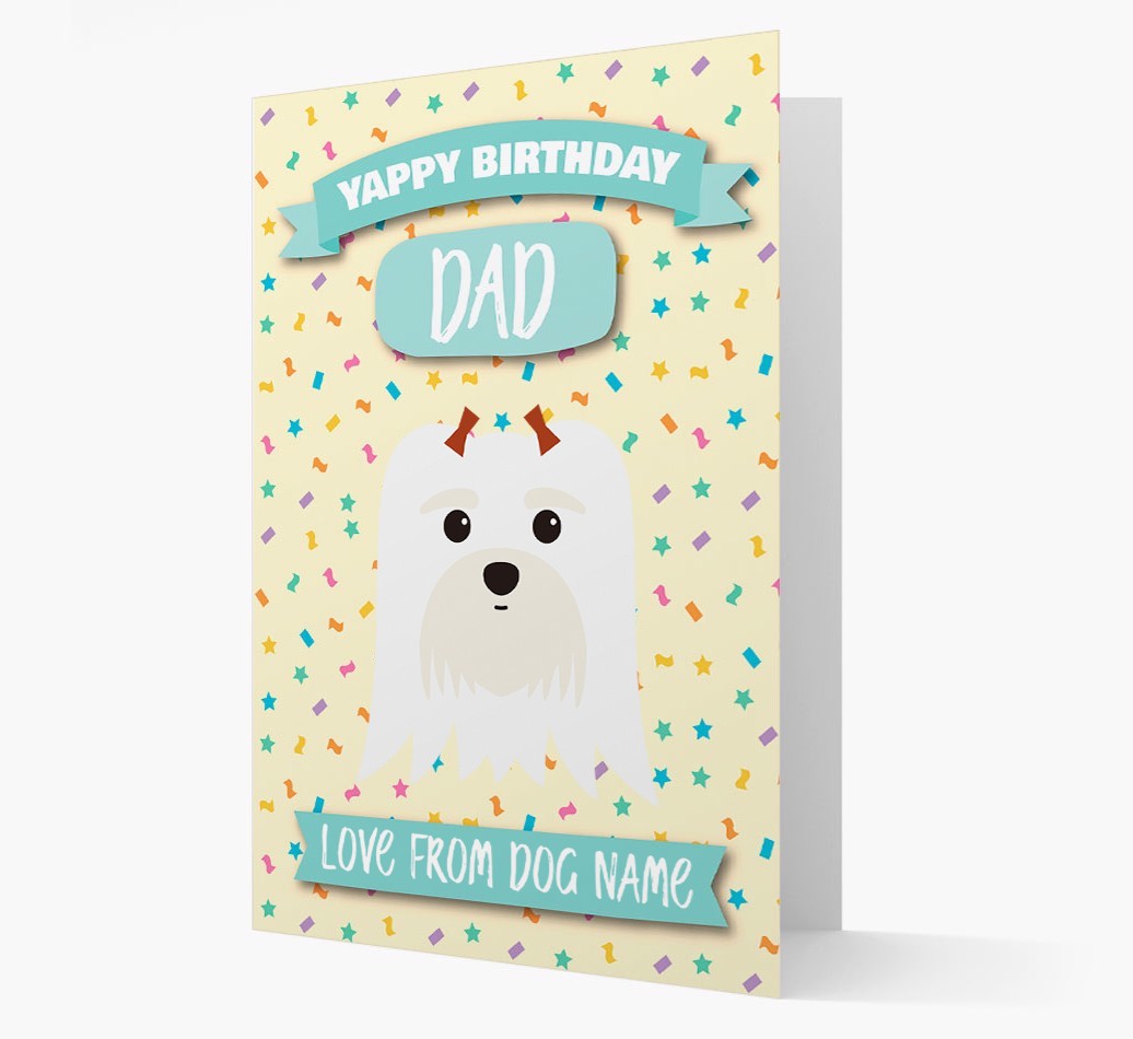 Personalised Card 'Yappy Birthday Dad' with {breedCommonName} Icon