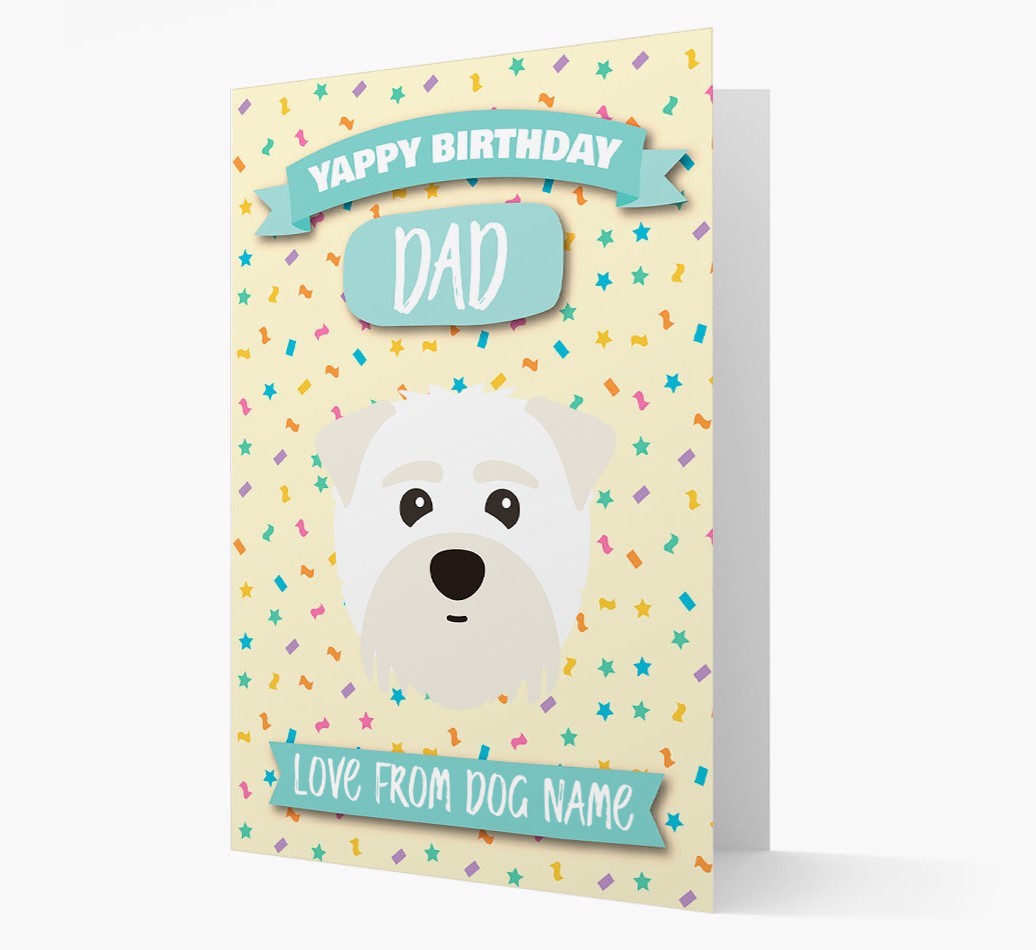 Personalised Card 'Yappy Birthday Dad' with {breedCommonName} Icon