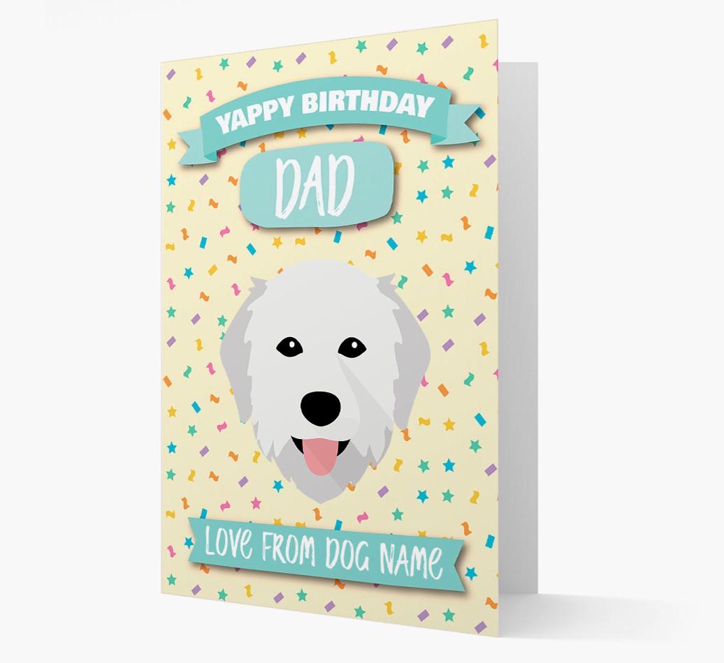 Personalised Card 'Yappy Birthday Dad' with {breedCommonName} Icon