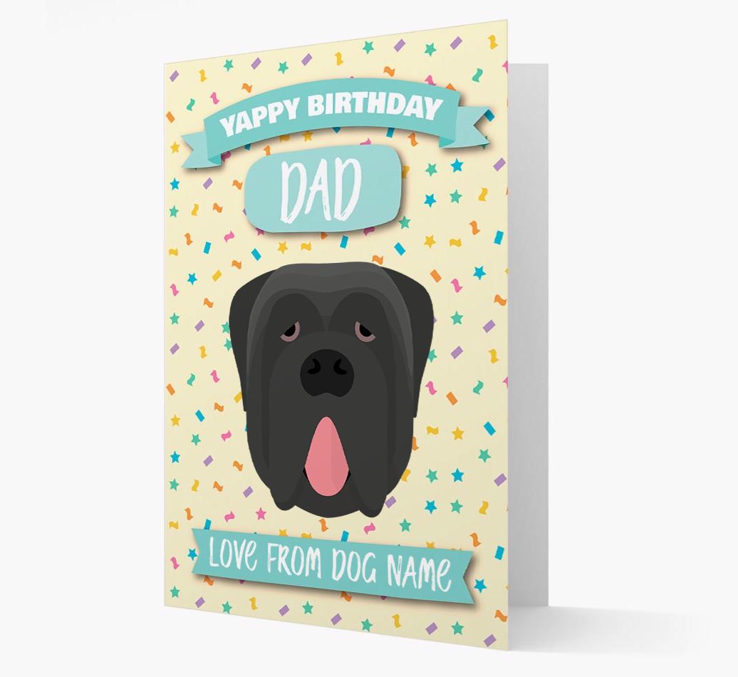 Personalised Card 'Yappy Birthday Dad' with {breedCommonName} Icon