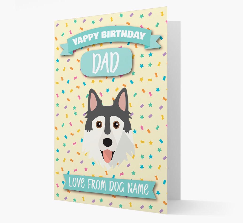 Personalised Card 'Yappy Birthday Dad' with {breedCommonName} Icon