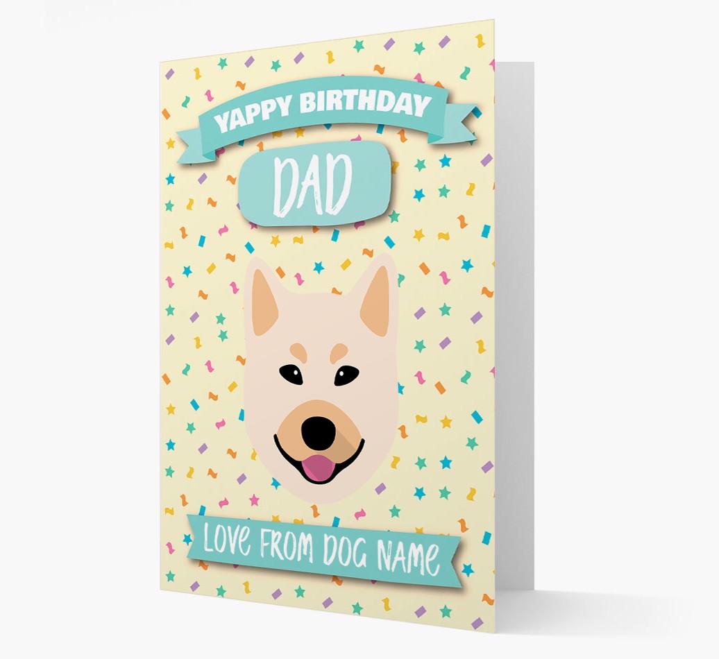 Personalised Card 'Yappy Birthday Dad' with {breedCommonName} Icon