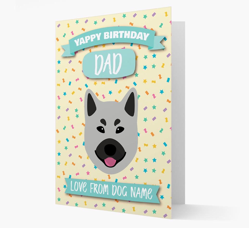 Personalised Card 'Yappy Birthday Dad' with {breedCommonName} Icon