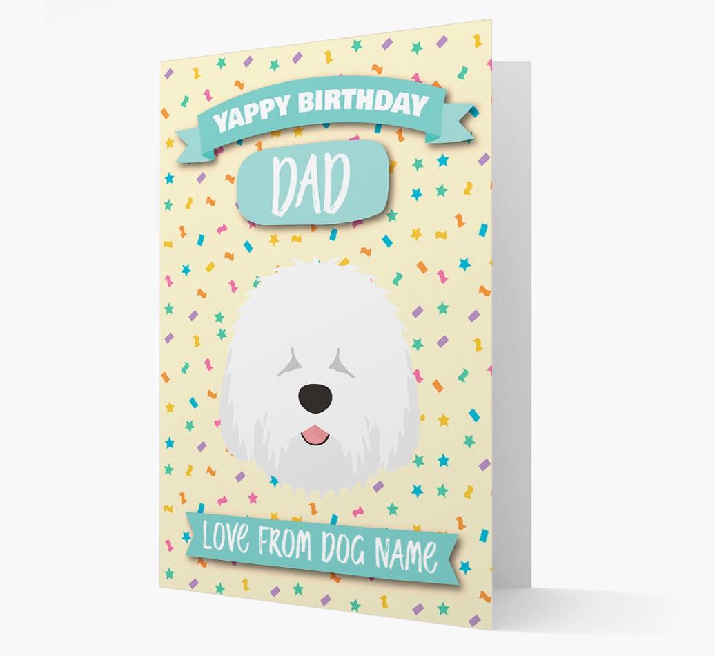 Personalised Card 'Yappy Birthday Dad' with {breedCommonName} Icon
