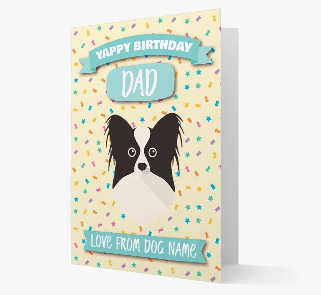Personalised Card 'Yappy Birthday Dad' with {breedCommonName} Icon