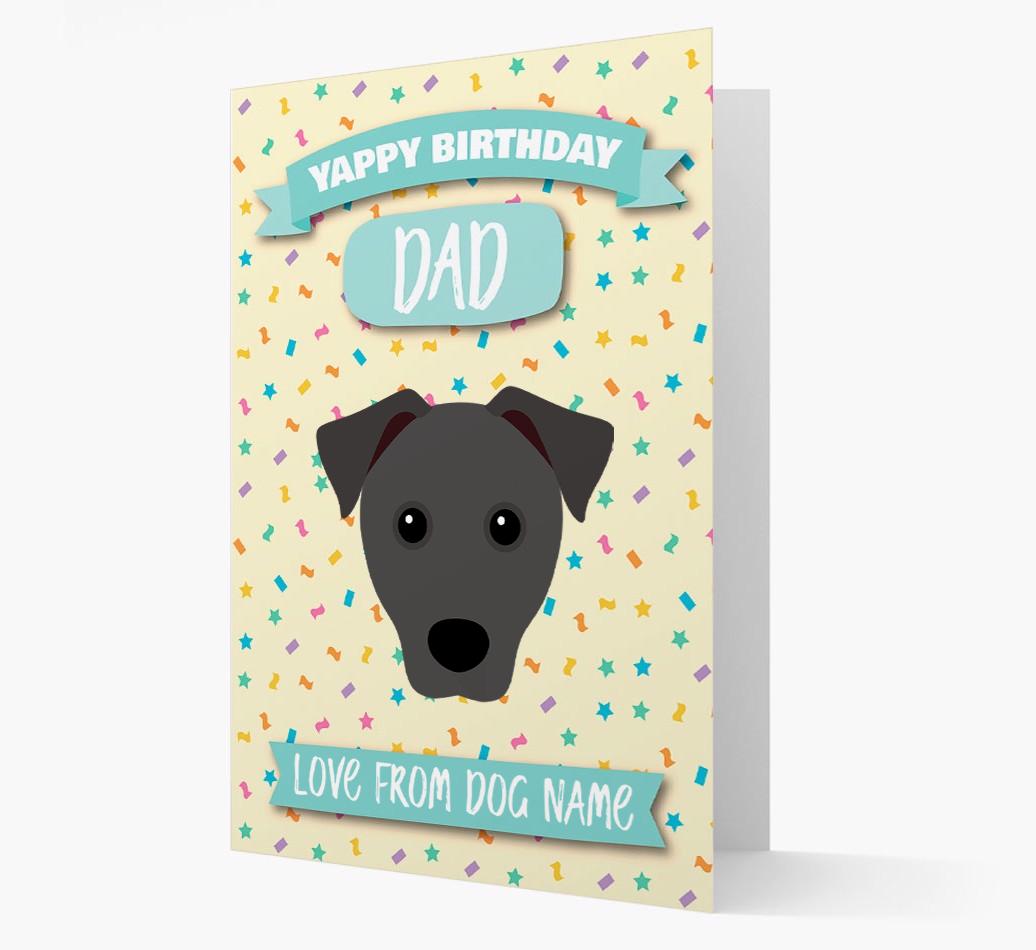 Personalised Card 'Yappy Birthday Dad' with {breedCommonName} Icon