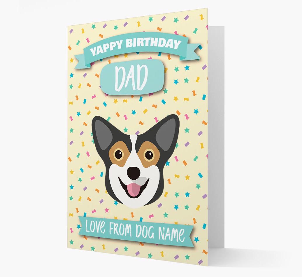 Personalised Card 'Yappy Birthday Dad' with {breedCommonName} Icon