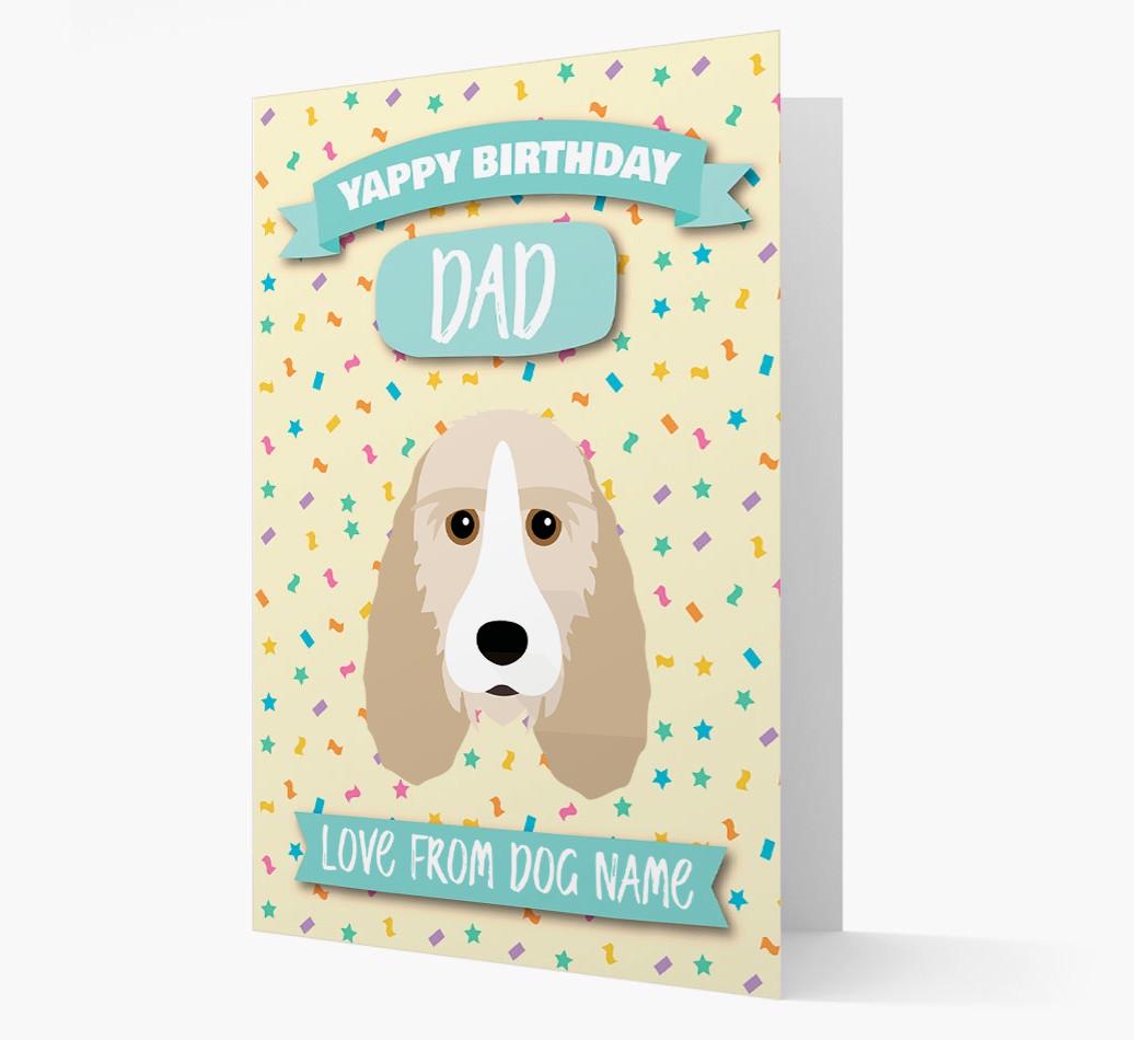 Personalised Card 'Yappy Birthday Dad' with {breedCommonName} Icon