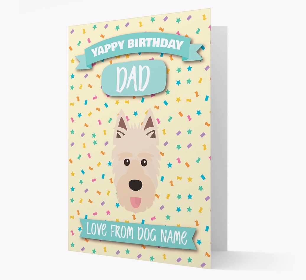 Personalised Card 'Yappy Birthday Dad' with {breedCommonName} Icon
