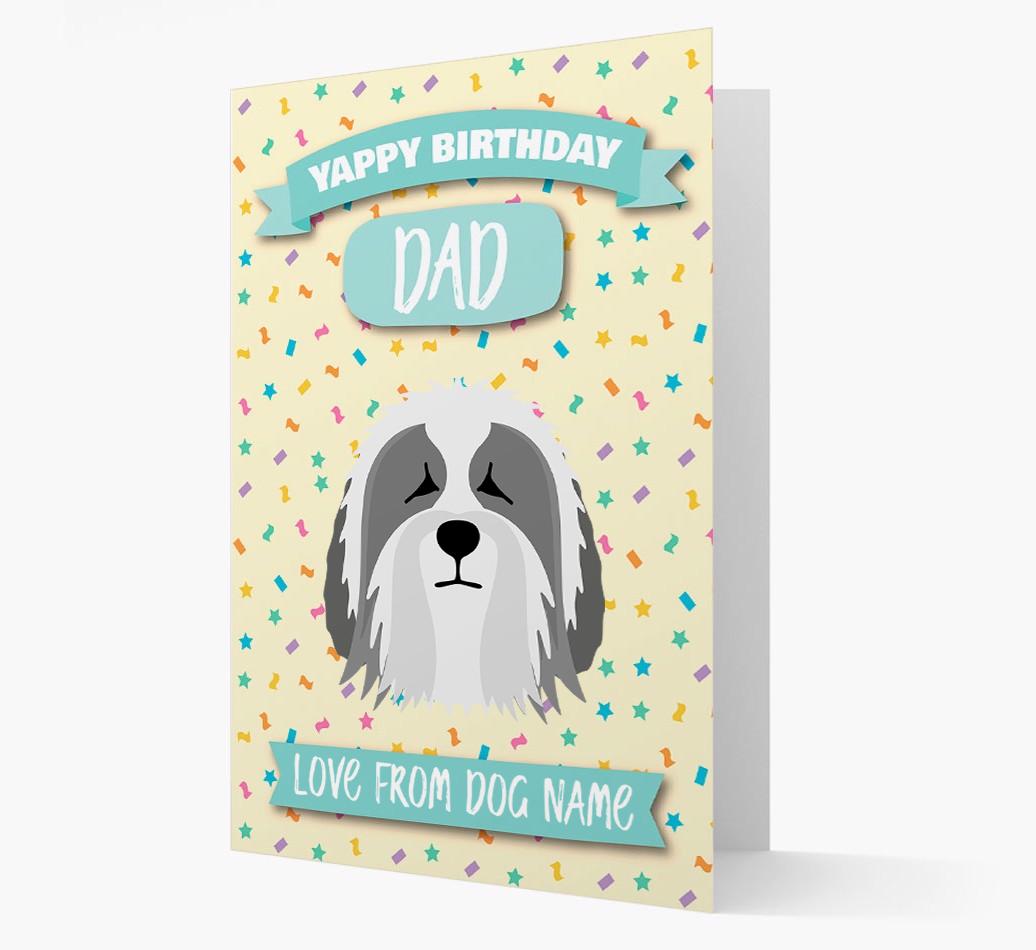 Personalised Card 'Yappy Birthday Dad' with {breedCommonName} Icon