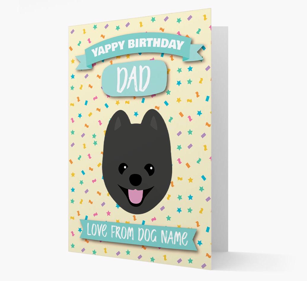 Personalised Card 'Yappy Birthday Dad' with {breedCommonName} Icon