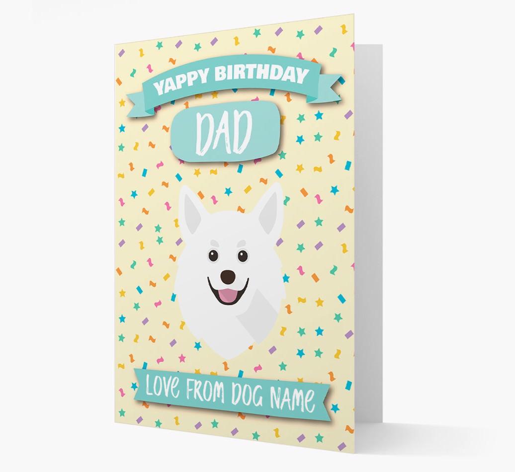 Personalised Card 'Yappy Birthday Dad' with {breedCommonName} Icon