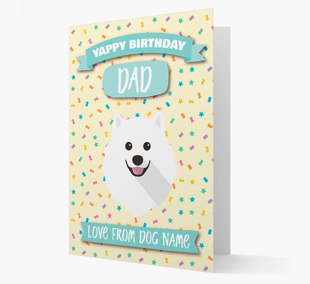 Personalised Card 'Yappy Birthday Dad' with {breedCommonName} Icon