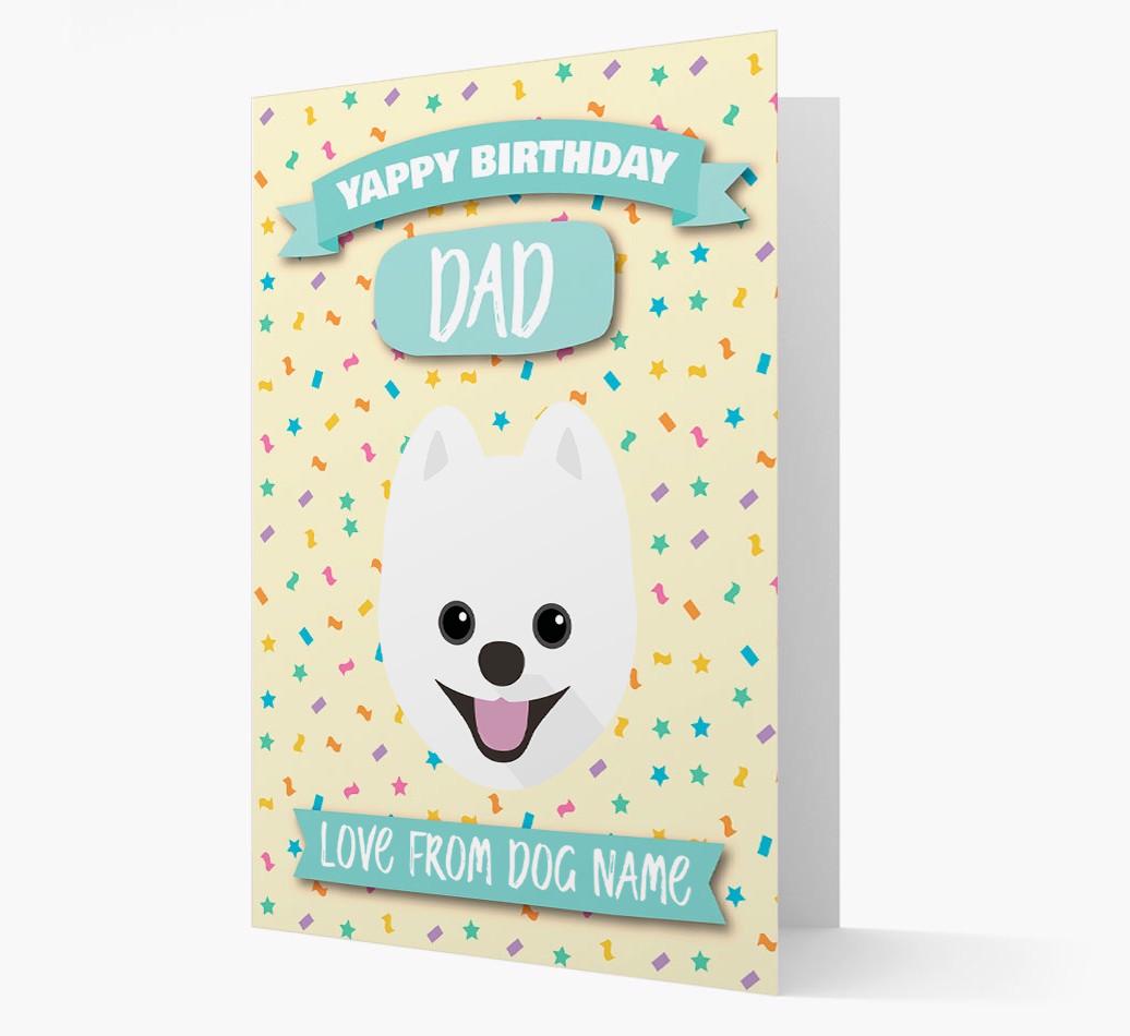 Personalised Card 'Yappy Birthday Dad' with {breedCommonName} Icon