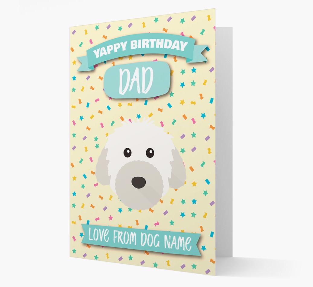 Personalised Card 'Yappy Birthday Dad' with {breedCommonName} Icon