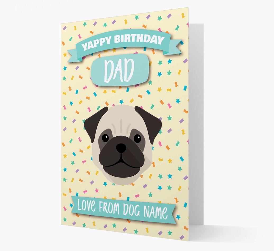 Personalised Card 'Yappy Birthday Dad' with {breedCommonName} Icon