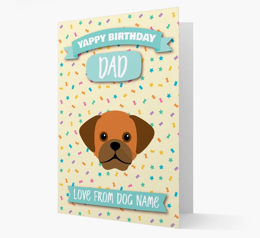 Personalised Card 'Yappy Birthday Dad' with {breedCommonName} Icon