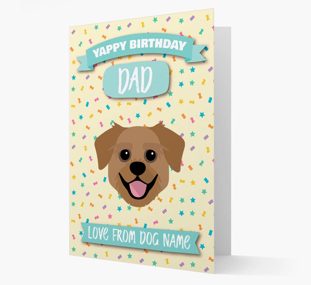 Personalised Card 'Yappy Birthday Dad' with {breedCommonName} Icon