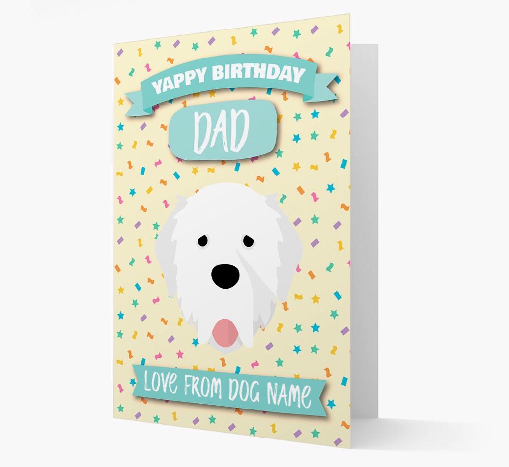 Personalised Card 'Yappy Birthday Dad' with {breedCommonName} Icon