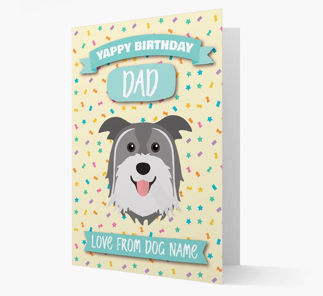 Personalised Card 'Yappy Birthday Dad' with {breedCommonName} Icon