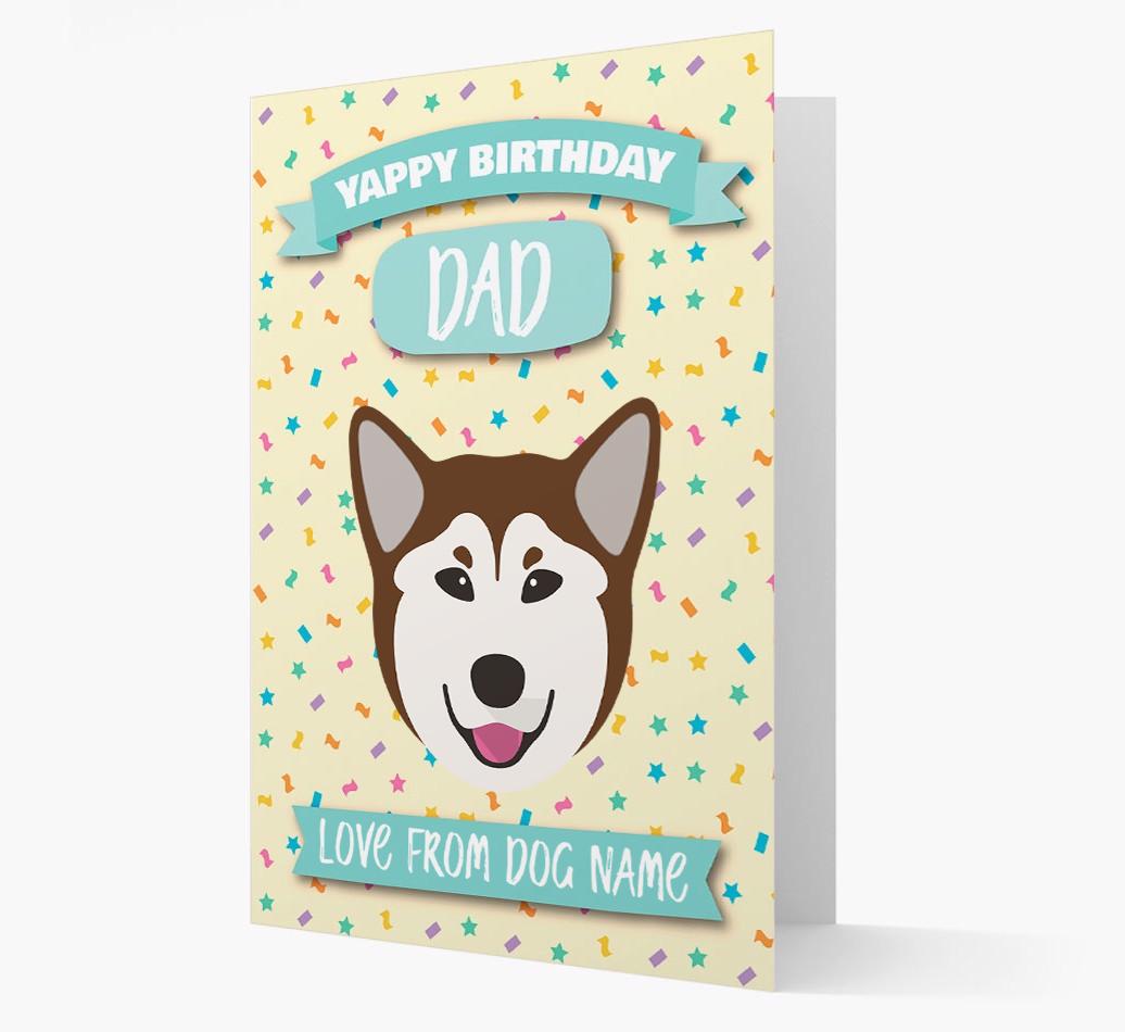 Personalised Card 'Yappy Birthday Dad' with {breedCommonName} Icon