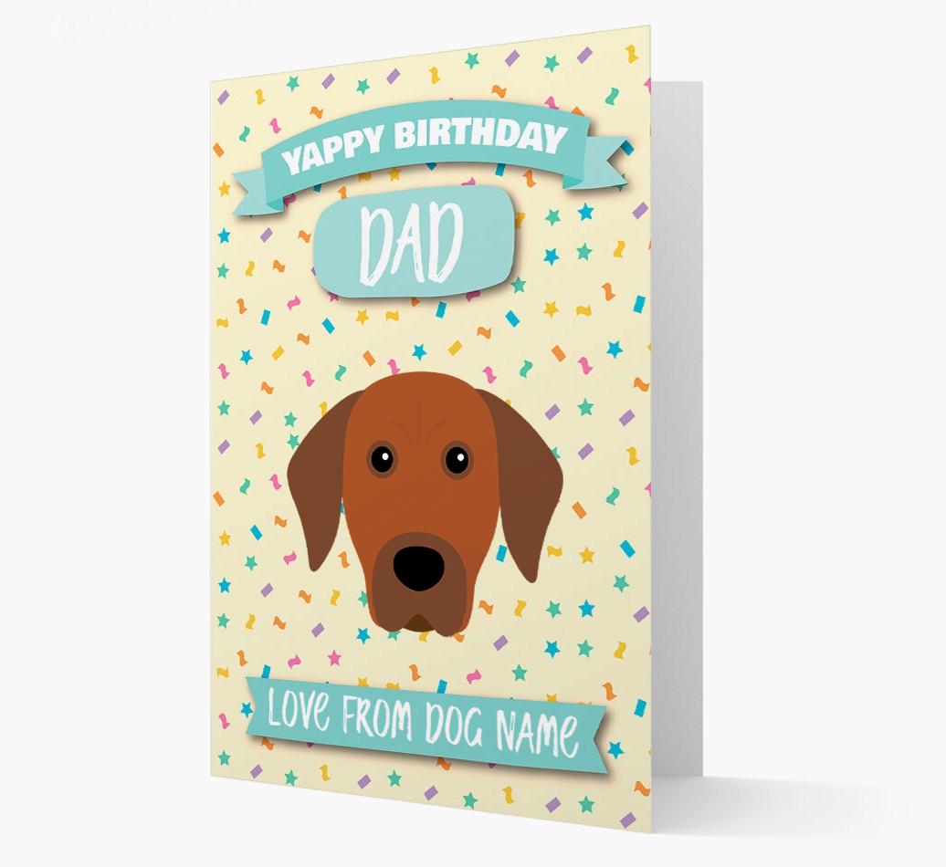 Personalised Card 'Yappy Birthday Dad' with {breedCommonName} Icon