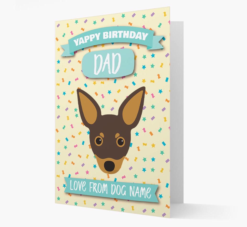 Personalised Card 'Yappy Birthday Dad' with {breedCommonName} Icon