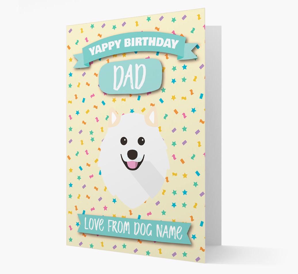 Personalised Card 'Yappy Birthday Dad' with {breedCommonName} Icon